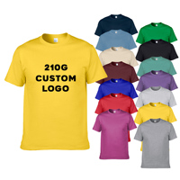 T-shirt pour homme en coton 100% respirant et doux, 210 GSM, coupe classique, imprimé en gros sur mesure DTF, DTG, sérigraphie et impression en relief, 16 couleurs