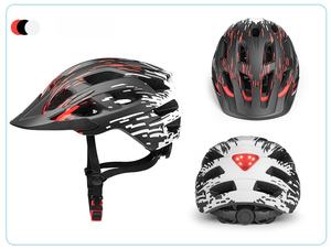 Casque de vélo tout-terrain intégré en fibre de carbone avec feu arrière pour le cyclisme en montagne et sur route, état neuf - Product Image 2