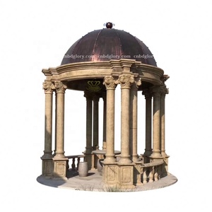 Haute qualité grand jardin paysage Design pierre Art Sculpture hôtel Villa colonne romaine gazebo en marbre pour application extérieure - Product Image 4