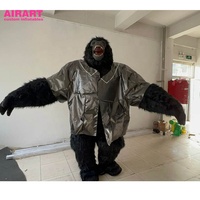 Costume de gorille gonflable noir, costume d'animal gonflable pour adulte pour exposition
