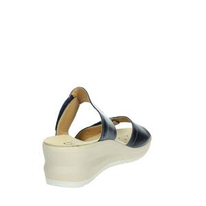 Cinzia <b>Soft</b> Donna Wedges Sandals Blu Leather Platform Women's <b>Shoes</b> - Product Image 2