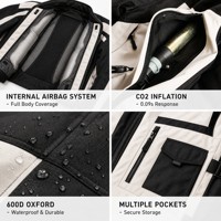 Blouson Moto Airbag Unisexe Grande Taille Imperméable Coupe-Vent Respirant en Oxford 600D à Séchage Rapide avec Système de Protection Intégré