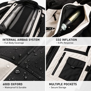 Blouson Moto Airbag Unisexe Grande Taille Imperméable Coupe-Vent Respirant en Oxford 600D à Séchage Rapide avec Système de Protection Intégré - Product Image 4