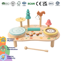 Table d'activités sensorielles multifonctionnelle en bois avec boutons lumineux, jouet éducatif pour le développement des capacités motrices des tout-petits
