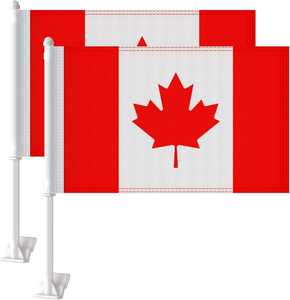 Paquete de 2 Banderas Canadienses Resistentes para Auto, 12x18 Pulgadas, Doble Cara, Bandera Pequeña para Ventana de Auto, Resistente a Desgarros, Poliéster de 2 Capas Tejido en Espiral - Product Image 1