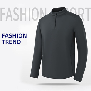 Camiseta de compresión de gimnasio con media cremallera para hombre, ropa deportiva de secado rápido de alta elasticidad, camisa de manga larga de punto de manga larga para - Product Image 1