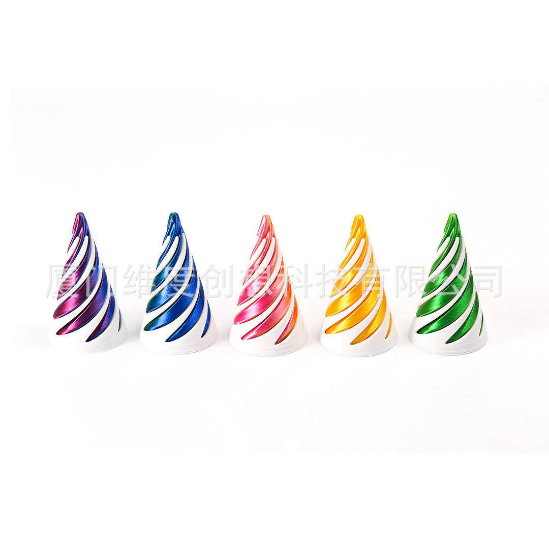 Hot-Selling Customizable 3D Printed PLA Impossible Cone Fidget Spinner Spiral Stress Relief Toy ZC Brand Boys Kids Teens
