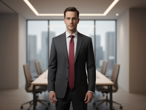 Cravate longue à motifs 7,5 cm, accessoire de costume formel en polyester - Product Image 2