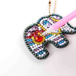 Best Selling Diamond Painting Crystal Drill <strong>Elephant</strong> Diamond Keychain Creative Diy Mosaic Handicrafts Gift Keyring Pendant