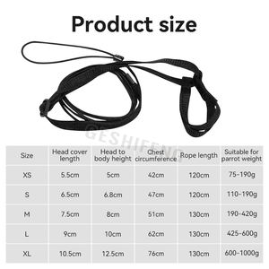 Arnés de nailon para pájaros y loros, correa de tracción voladora para exteriores, banda ajustable, cuerda de entrenamiento antimordida - Product Image 3