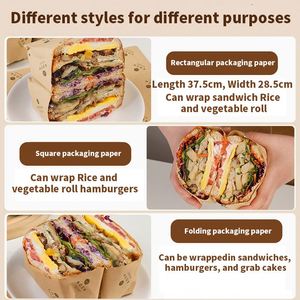 Custom Kraft <b>Paper</b> <b>Wrapping</b> Food Grade Burger Sandwich <b>Paper</b> Packaging Fast Food Oil Proof <b>Brown</b> <b>Paper</b> Food <b>Wrapping</b> Greaseproof - Product Image 5