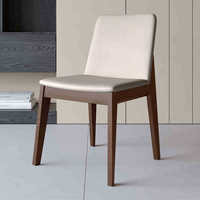 Chaise de salle à manger de luxe de style nordique en bois massif ; Chaise de salle à manger de luxe minimaliste de style français en bois de frêne rembourrée