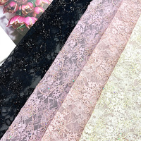 Le dernier tissu de fête de mariage maille Tulle luxe belle 2025 Design perlé élégant tissu de dentelle à paillettes