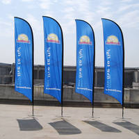 Drapeaux à plumes durables personnalisés pour l'extérieur et bannières publicitaires double face pour promotions commerciales et événements automobiles