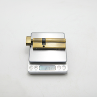 Serrure cylindrique de haute qualité en laiton nickelé de 90 mm, décalée, de forme gourde, ANSI Grade 2, à ouverture simple côté court (30 mm), avec bouton de rotation E2 3