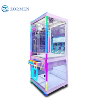 Zormen Mini machine à griffes commerciale à monnayeur, avec éclairage dégradé arc-en-ciel et entièrement transparente, pour la capture de cadeaux