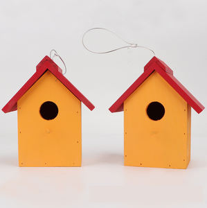 Imite — maison d'oiseaux colorée, en bois, pour suspendre le jardin, décoratif, nid d'élevage, tripode - Product Image 2