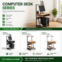 Support CPU en panneau de particules E1 avec cadre métallique, étagères de rangement, plateau pour clavier, poste de travail pour ordinateur portable, bureau à domicile