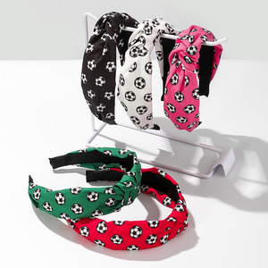 Fascia per Capelli da Calcio per Donne, Fascia Annodata Sportiva, Antiscivolo, Larga, Accessorio <span class=keywords><strong>Moda</strong></span> per Capelli - Product Image 1