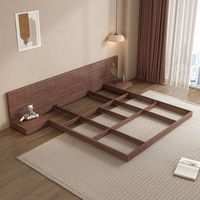 Lit double Tatami Simple 18 pour chambre principale, lit bas pour chambre de location 12, modèle Fleur de Soie 985, direct usine Foshan