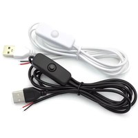 Fil d'alimentation de commutateur 5V 1.5M USB mâle à 2 câbles d'extension de connexion de noyau 501 bouton ON OFF pour l'éclairage LED bricolage