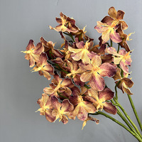 Orchidée en plastique pour aménagement paysager, ornement de jardin, décoration intérieure, bouquet d'orchidées en plastique haut de gamme, fleurs artificielles, plante artificielle