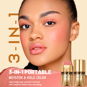 Nhà Máy Tại Chỗ Bán Buôn Cao Sắc Tố 3 Trong 1 Đa Sử Dụng Stick Son Môi <span class=keywords><strong>Eyeshadow</strong></span> <span class=keywords><strong>Blush</strong></span> Dài Mặc Má Màu Vegan Mịn Blusher - Product Image 3