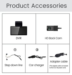 หน้าจอ LCD 3 นิ้ว กล้องบันทึกภาพ 3 ตัว กล้องติดรถยนต์ รองรับ WiFi ชิปติดตาม GPS บันทึกวีดีโอในรถยนต์ รองรับการ์ด TF 256G รับประกัน 1 ปี - Product Image 6