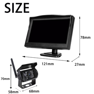 شاشة مراقبة رقمية لاسلكية مقاس 5 بوصات مع كاميرا خلفية للرجوع للخلف تعمل بجهد 12-24 فولت للمركبات الترفيهية والكرفانات والمقطورات والمنازل المتنقلة - Product Image 5