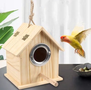 Nhỏ vừa và lớn ngoài trời bằng GỖ CHIM nhà mộc mạc chim nhà gỗ tuyết tùng mới bằng gỗ trang trí nhà chim treo tổ - Product Image 4