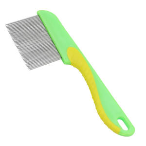 للبيع بالجملة من الفولاذ المقاوم للصدأ للكلاب والقطط يزيل القمل والبيض المفتوح للعناية بالحيوانات الأليفة مشط فرس البحر مصنوع من البلاستيك - Product Image 6