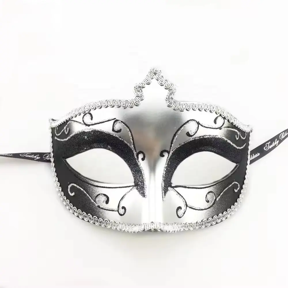 Offre Spéciale hommes mascarade masques carnaval argent brillant vénitien demi-visage bal Mardi Gras Costume masques de fête