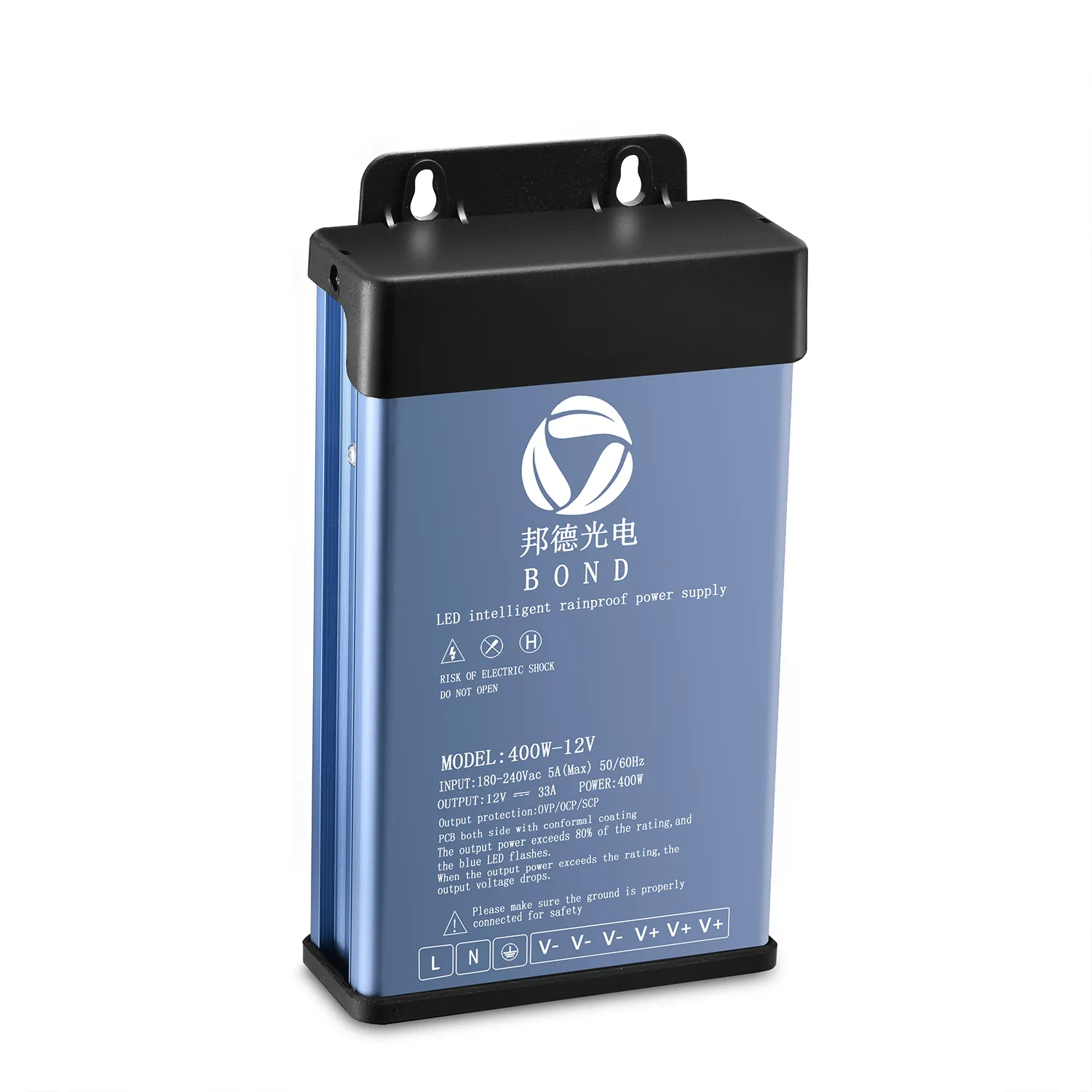 防雨ACからDC 12V 400W5a電源防雨LEDドライバー高温環境での長寿命