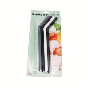 Thân Thiện Với Môi Silicone Đóng Mở Rơm Di Động Tái Sử Dụng Có Thể Gập Lại Uống Rơm - Product Image 4