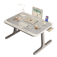 Table pliante en bois réglable et extensible pour ordinateur portable, avec fente pour cartes et porte-gobelet, idéale pour dortoir d'étudiant, bureau à domicile ou usage décontracté