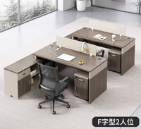 Vente en gros de bureau de travail moderne pour le personnel Table de bureau à deux places Mobilier de bureau Bureau d'ordinateur pour les employés