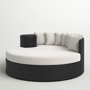 आउटडोर सूर्य लाउगर रतन विचर के साथ डेबेड डेबेड के साथ दिन बिस्तर पोलसाइड - Product Image 3