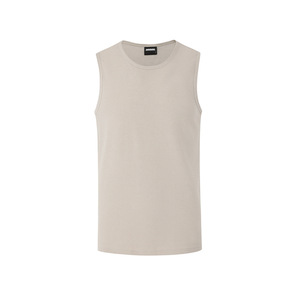 2025 printemps/été à la mode marque cire impression sans manches hommes débardeur 100% coton tissé tissu court rue Ins sport en vrac - Product Image 3