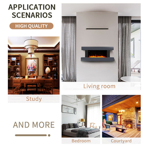 Gray Surround Tv Wall Mount Freestanding Fireplace Decor for Yfa-5201era Gray Surround Freestanding Fireplace - Product Image 3