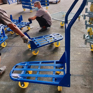 Truk tangan Platform baja lipat, keranjang troli industri empat roda kapasitas beban 500kg OEM performa sangat baik - Product Image 1