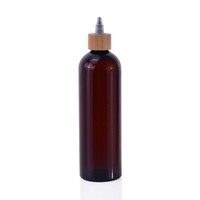 Squeeze Applicator Hair Oil 60 ml 120ml 250ml 500ml clear Frosted Amber Plastic Bottle with Bamboo Twist Top Cap