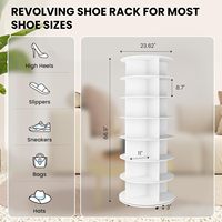 Meuble de rangement multifonctionnel moderne à 7 niveaux, rotatif à 360 degrés, en PVC, pour l'entrée