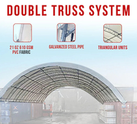 Cubierta de Lona Resistente para Contenedores, de Doble Estructura, 60'x80'x15'
