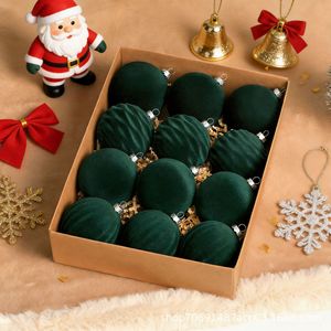 Christmas <b>Tree</b> <b>Ornaments</b> 6Cm 8Cm Velvet Ball Red Green Hanging Decorations For Xmas <b>Tree</b> Decoration - Product Image 2