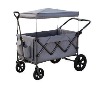 Camping <b>Cart</b> <b>Folding</b> 150L 4-Wheel Gray Storage <b>Trolley</b> With Canopy Foldable Outdoor Use - Product Image 1