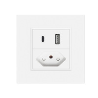 Prise murale encastrée 86 Type 20A/16A Brésil 3 broches (NBR 14136) USB Style italien Italie/Amerique du Sud Standard Smart Life PC