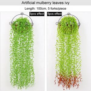 Flores artificiales, <span class=keywords><strong>sauce</strong></span> <span class=keywords><strong>llorón</strong></span>, plantas de plástico, hojas verdes, vid colgante, guirnalda de hiedra sintética para decoración de jardín y hogar - Product Image 3