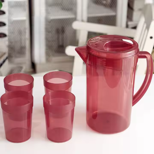 Jarra de agua de plástico de gran capacidad, 5 uds., tetera de té helado, tarro de bebida, jugo, jarra de agua fría, Vasos - Product Image 2