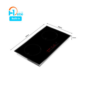 Cuisinière à induction électrique à double brûleur, boîtier métallique, cuisinière de cuisine à 2 brûleurs, encastrable pour usage domestique - Product Image 1