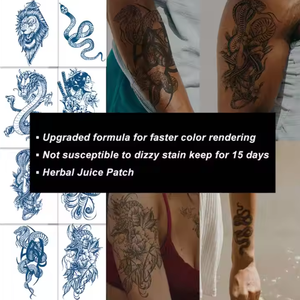 Kustom tato temporer tahan air palsu Herbal tato stiker kupu-kupu Semi permanen untuk wanita - Product Image 4